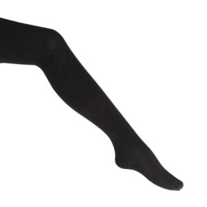 גרביון מיקרופיברה לילדות מדוגם שחור - 17-19