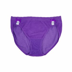 תחתון סנטוני נשים כותנה ביקיני ללא תפר פפיון - סגול-מלאנז-2, XXL