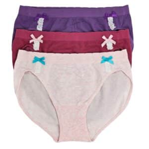 תחתון סנטוני נשים כותנה ביקיני ללא תפר פפיון - בורדו, L-XL