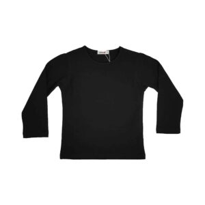 חולצת בסיס לילדות שרוול ארוך - שחור, 4
