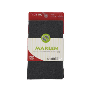 גרביון 100 דנייר מרלן לילדות - 15-17, אפור-מלנז