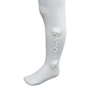 גרביון בייבי כותנה עם פרחים - 12-18, 506פרחים-לבן