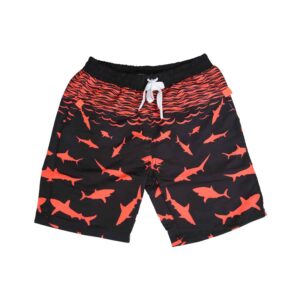 בגד ים ילד קצר כרישים כתום - 12