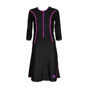 בגד ים לילדות צנוע טוניקה פסים סגול - 18