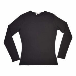 חולצת בסיס לנשים שרוול ארוך - שחור, L