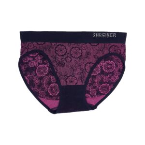 תחתון סנטוני נשים בקיני ללא תפר דמוי תחרה - סגול-כהה-2, L-XL