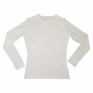 חולצת בסיס לנשים שרוול ארוך - קרם, L