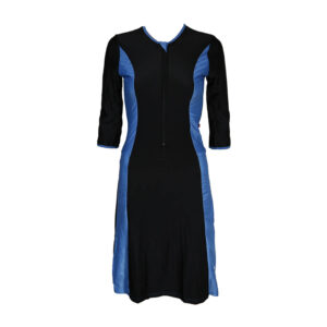 בגד ים לילדות צנוע טוניקה שתי פסים כחולים - 16