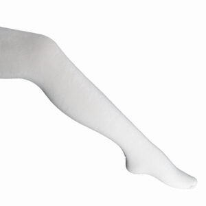 גרביון מיקרופיברה מדוגם ילדות לבן - 17-19