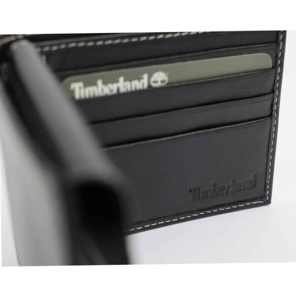 ⁦ארנק עור לגבר TIMBERLAND חום כהה/שחור⁩ – תמונה ⁦8⁩