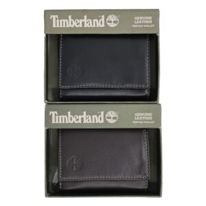 ארנק עור לגבר TIMBERLAND חום כהה/שחור