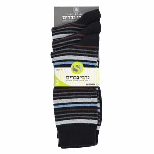 ⁦שלישית גרבי גבר פסים צבעוני⁩ – תמונה ⁦2⁩