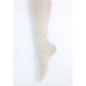 גרביון מחורר  לילדות בצבעים לבן/קרם - 2-3, קרם