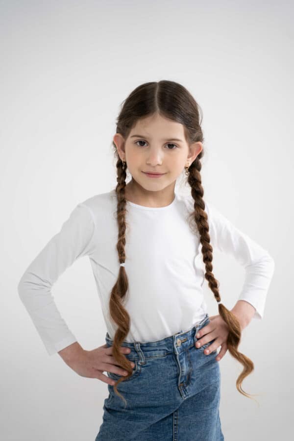 ⁦חולצת בסיס לילדות שרוול ארוך⁩ – תמונה ⁦2⁩
