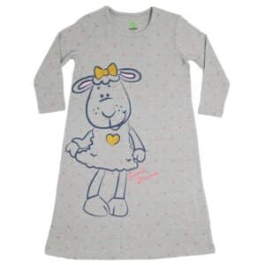 כותנת לילה לילדות קיץ כבשה אפור - 18