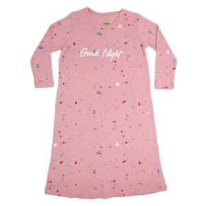 כותנת לילה לילדות קיץ נקודות ורוד עתיק - 14