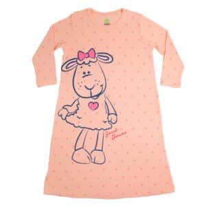 כותנת לילה לילדות קיץ כבשה אפרסק - 18