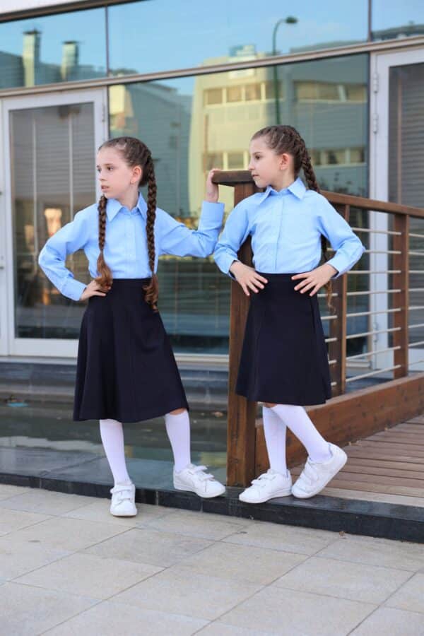 ⁦חצאית תלבושת לבית ספר עם גסקה ג'רסי⁩ – תמונה ⁦5⁩