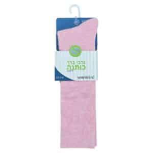 גרבי ברך בנות כותנה מלאנג ריב - ורוד-מלנז, 23-26